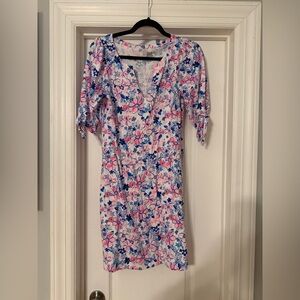 Lilly Pulitzer Floral Long Sleeve Dress - Pink and Blue